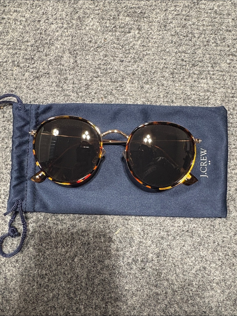 J. Crew Round Tortoiseshell Sunglasses with Gold Bridge